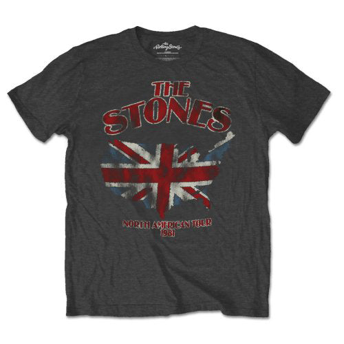 Rolling Stones Union Jack Us Map T-shirt Front
