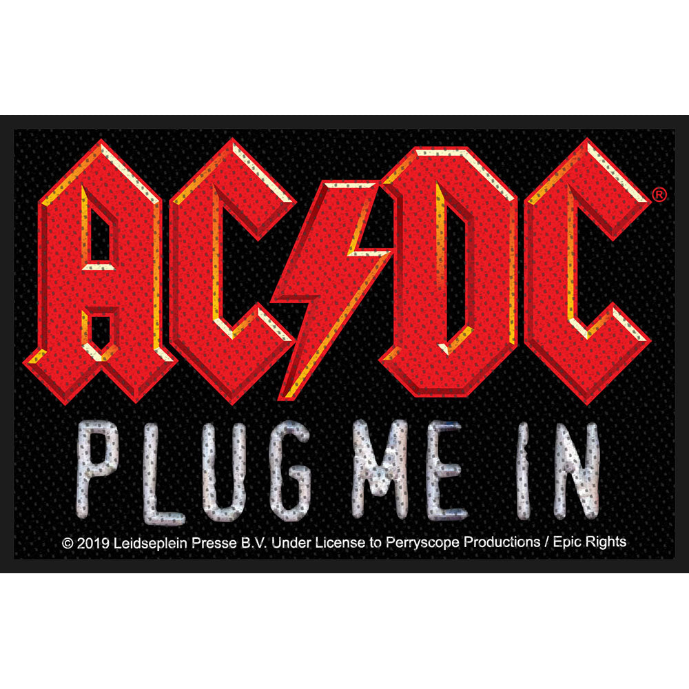 AC/DC Plug Me In Woven Patch Front