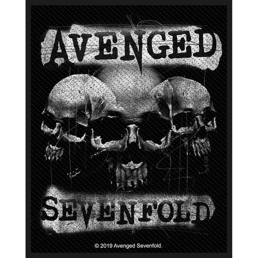 Avenged Sevenfold 3 Skulls Woven Patch Front