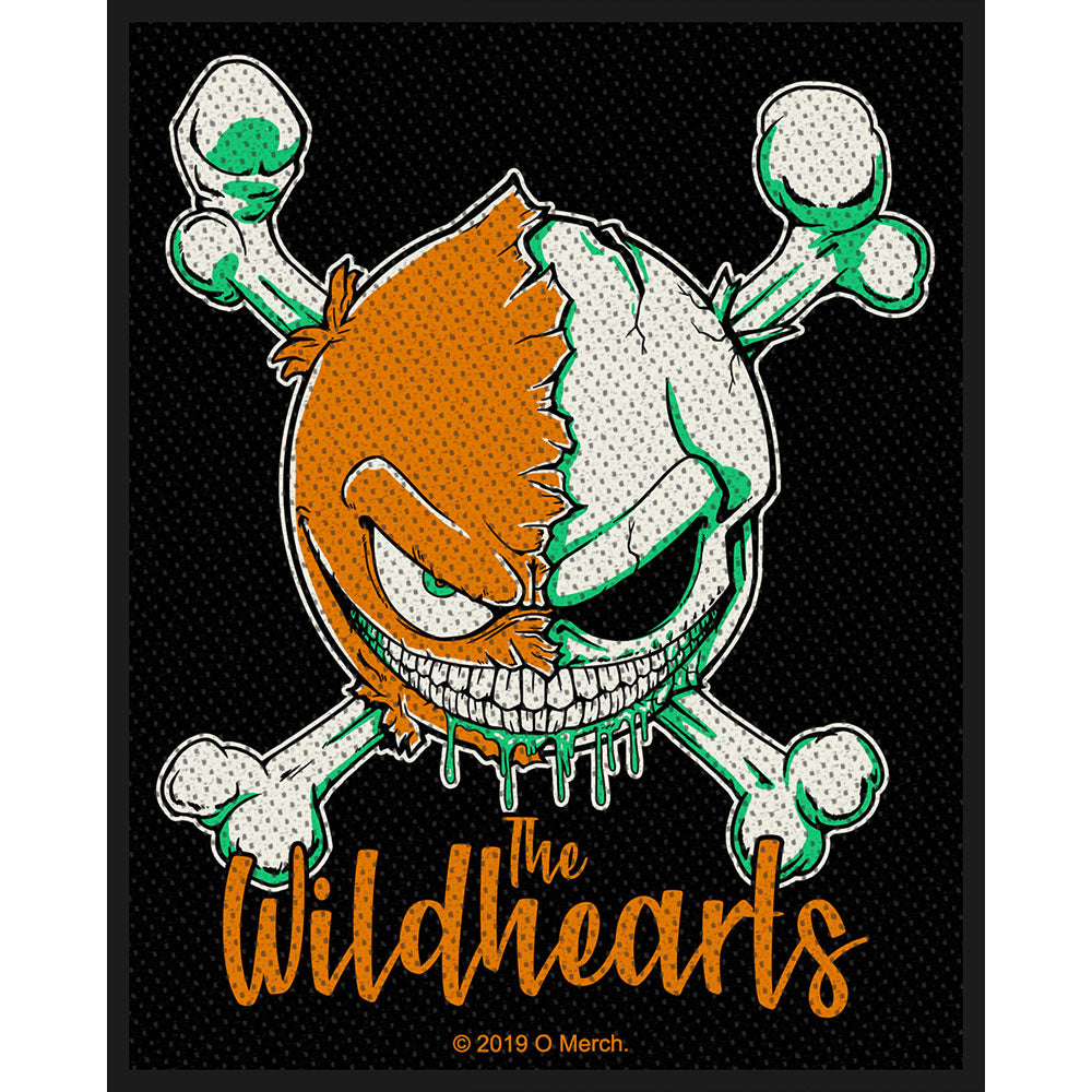 Wildhearts Green Skull Woven Patch Front