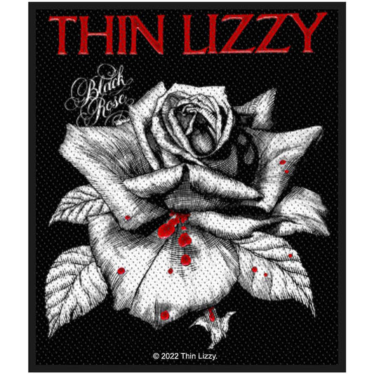 Thin Lizzy Black Rose Woven Patch Front