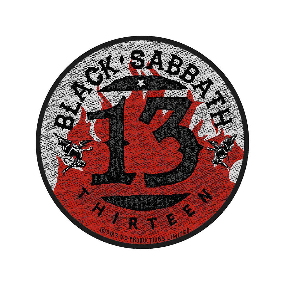 Black Sabbath 13 Flames Circular Woven Patch Front