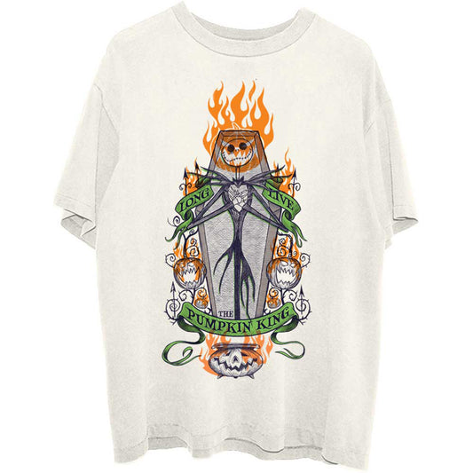 Disney The Nightmare Before Christmas Orange Flames Pumpkin King T-shirt Front