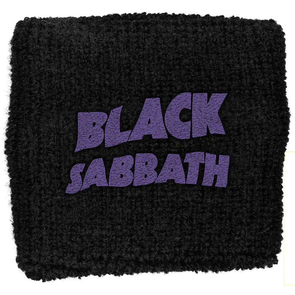 Black Sabbath Purple Wavy Logo Athletic Wristband Front