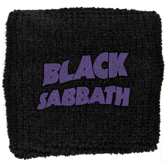 Black Sabbath Purple Wavy Logo Athletic Wristband Front