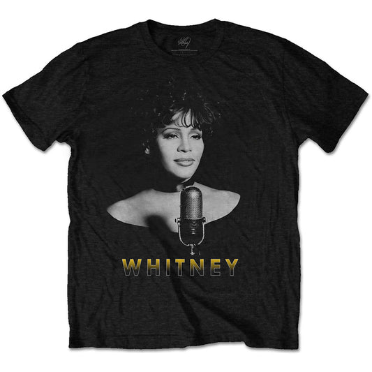 Whitney Houston Black & White Photo T-shirt Front