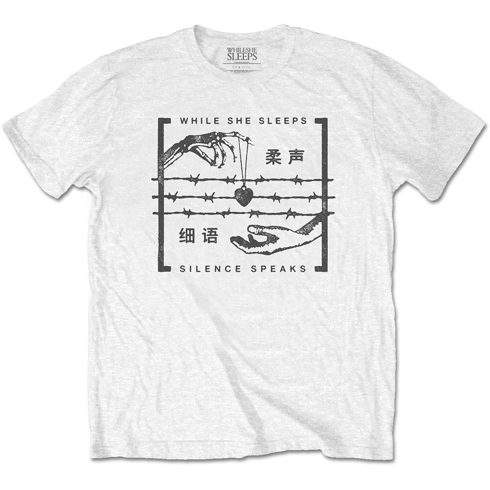 While She Sleeps Silence Speaks T-shirt Front
