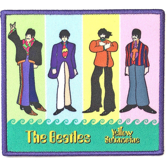 Beatles Yellow Submarine Band In Stripes Woven Patch Front