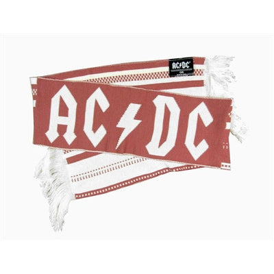 AC/DC Holiday Logo Faded Red Winter Scarf Neck Ties & Scarves Front