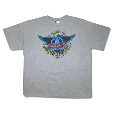 Aerosmith Rockin' Eagle on Athletic Gray Tee T-shirt Front