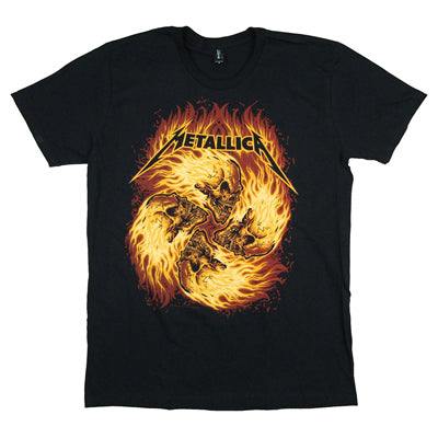 Metallica Flame Skulls Tee T-shirt