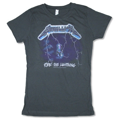 Ride The Lightning on Charcoal Junior Baby Doll Junior Top
