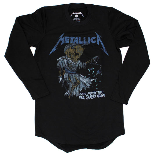 Metallica Doris Distressed Long Sleeve Terry Tunic Long Sleeve Front