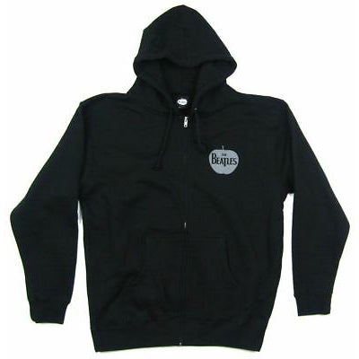 Apple Pocket Logo Zip Up Hoodie Zippered Hooded Sweatshirt