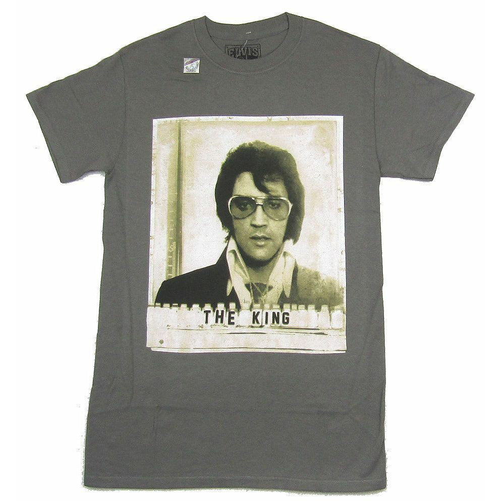 Elvis Presley The King Mug Shot Grey T Shirt New Official Merch Nwt T-shirt