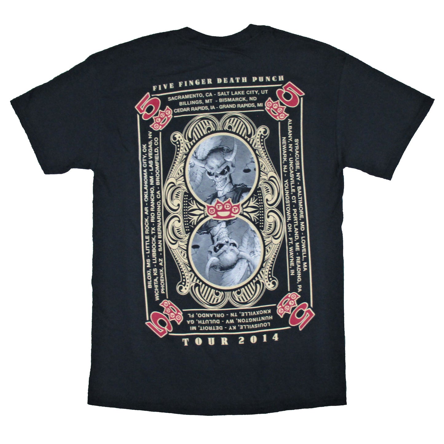 Five Finger Death Punch Card 2014 Tour T-shirt