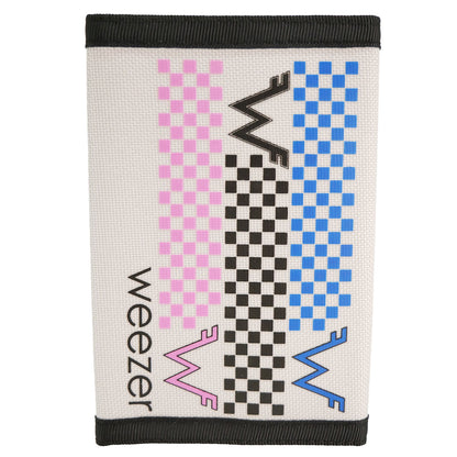 Checkered Print Canvas 8 Pocket Wallet Tri-Fold Wallet
