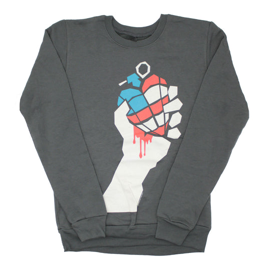 Green Day Red, White & Blue Heart Grenade From American Idiot Girls Jr Sweatshirt