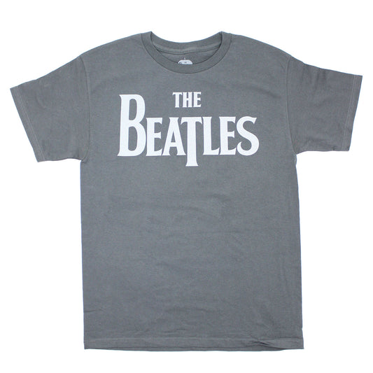 Beatles Classic Grey Drop T Logo on Dark Grey Shirt T-shirt Front