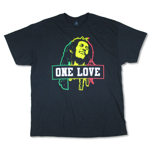 Bob Marley One Love Tri Color Portrait T-shirt Front