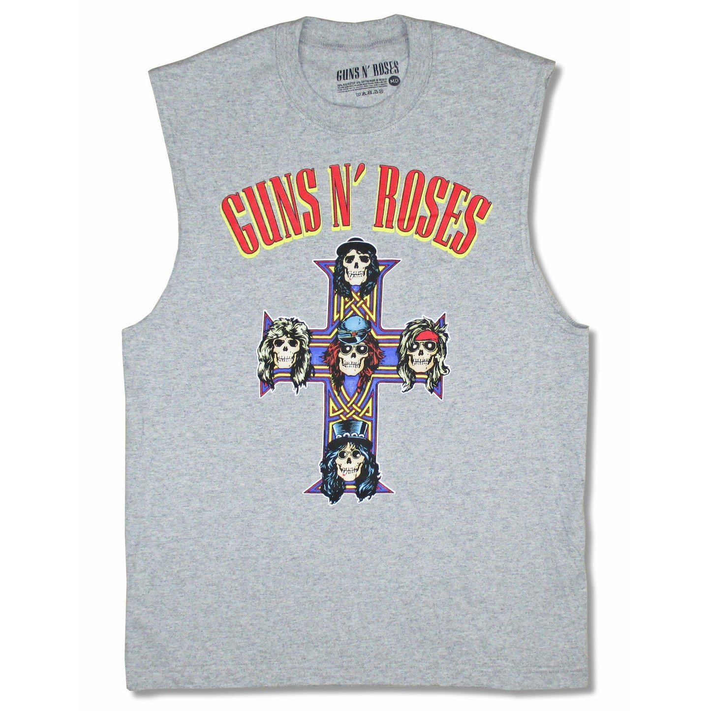 Guns N Roses Cross Heather Tank Top Muscle Mens Tank Front