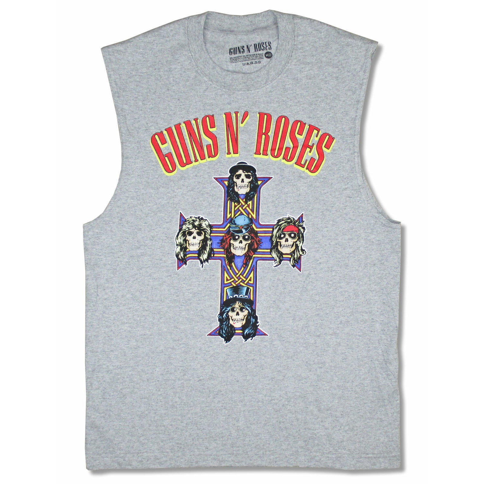 Guns N Roses Cross Heather Tank Top Muscle Mens Tank Front