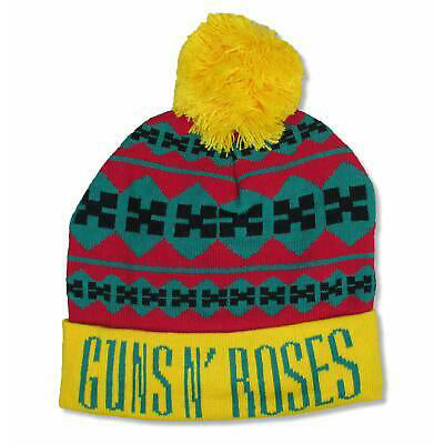 Guns N Roses Holiday Green Knit Beanie Beanie Front
