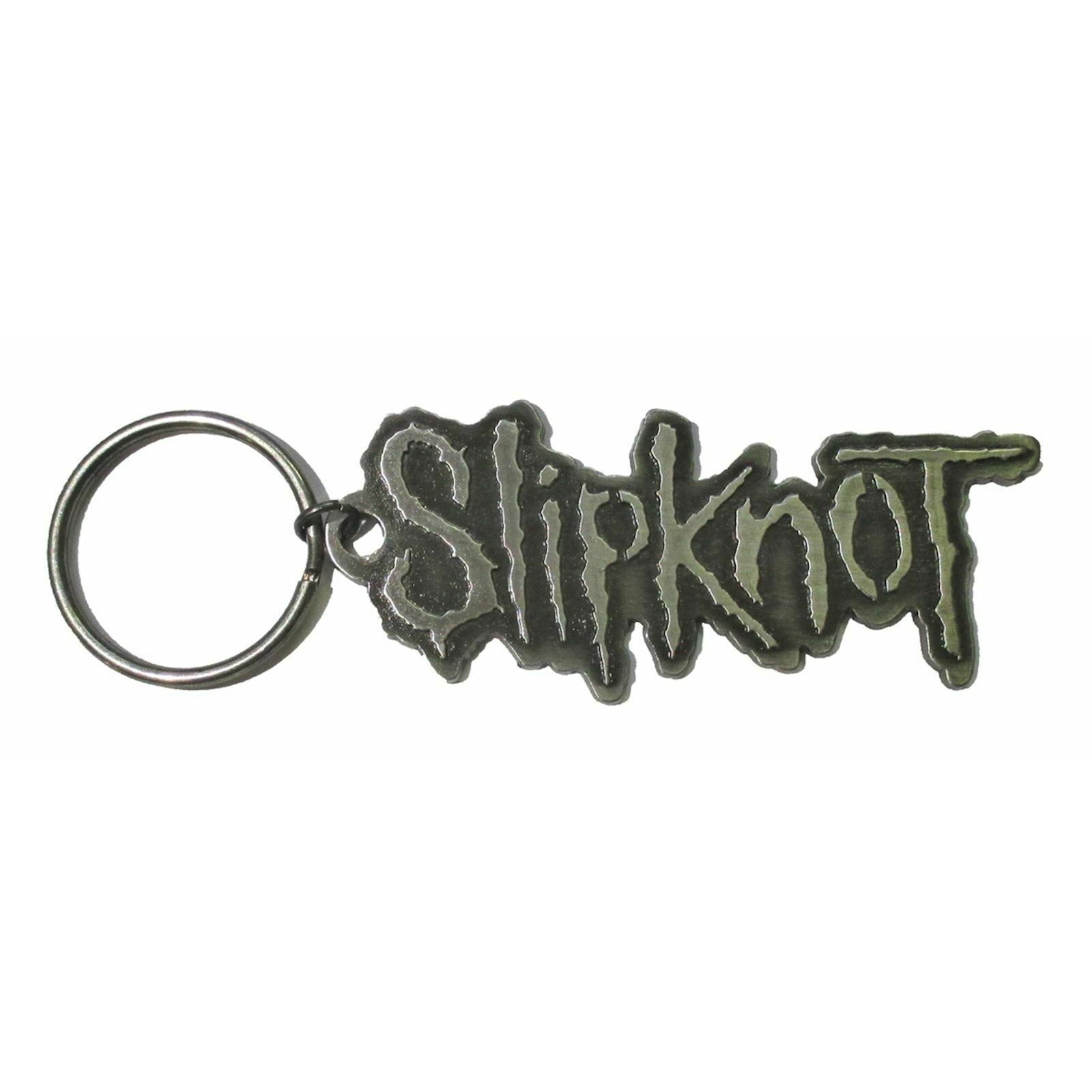 Slipknot Silver Logo Chrome Metal Keychain Plastic Key Chain