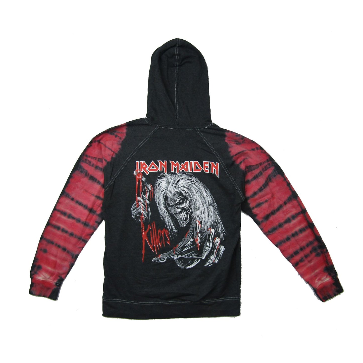 Iron Maiden Ed Kills Tie Dye Sleeves Pullover Hoodie Hooded Sweatshirt Back