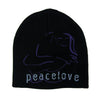 Peace & Love Black Beanie Hat Beanie