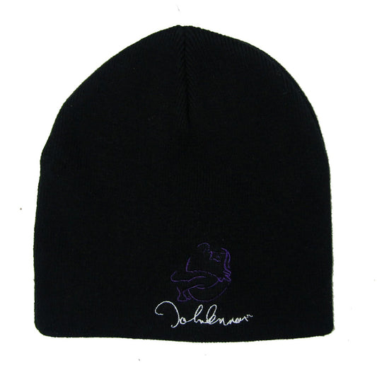 Peace & Love Black Beanie Hat Beanie