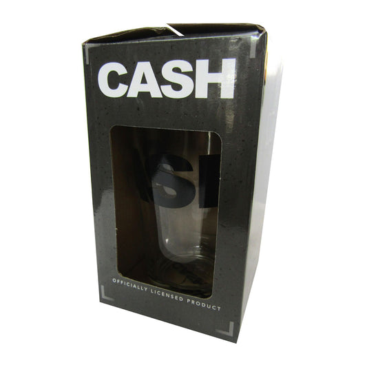 Johnny Cash Black Logo Glass Pint Glass Pint Glass Front