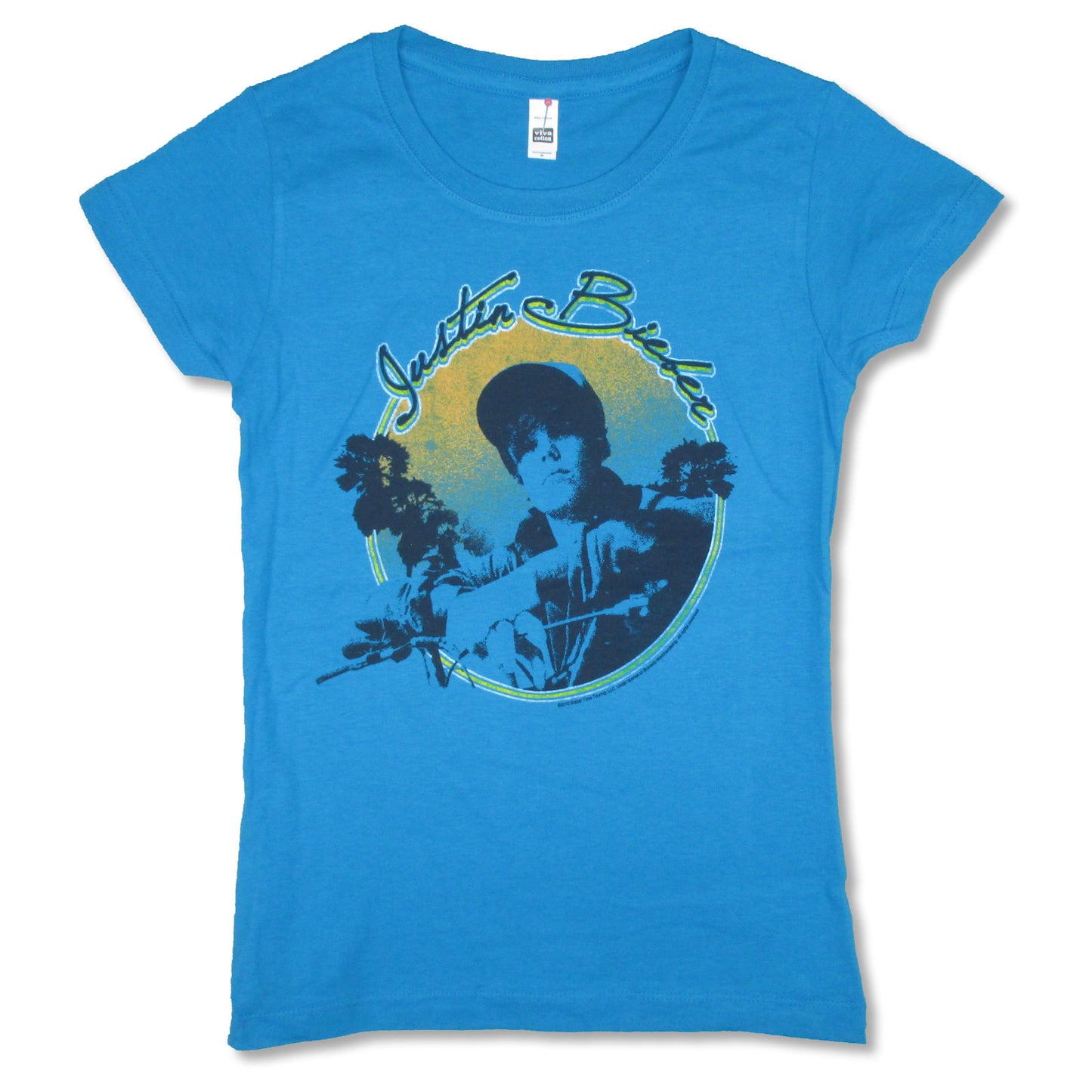 Justin Bieber On Bike Girls Youth Childrens T-shirt Front