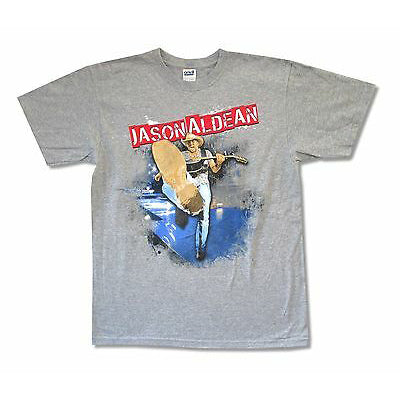 Jason Aldean Kick Photo 2014 Tour Heather Grey T-shirt T-shirt Front