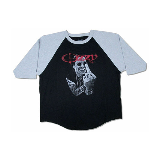 Ozzy Osbourne Middle Finger Raglan Jersey Baseball Jersey Front
