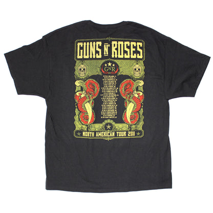 Guns N Roses Snakes & Skull 2011 Tour Fl-ut T-shirt Back