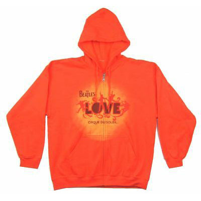 Beatles Love Zippered Hooded Sweatshirt Front