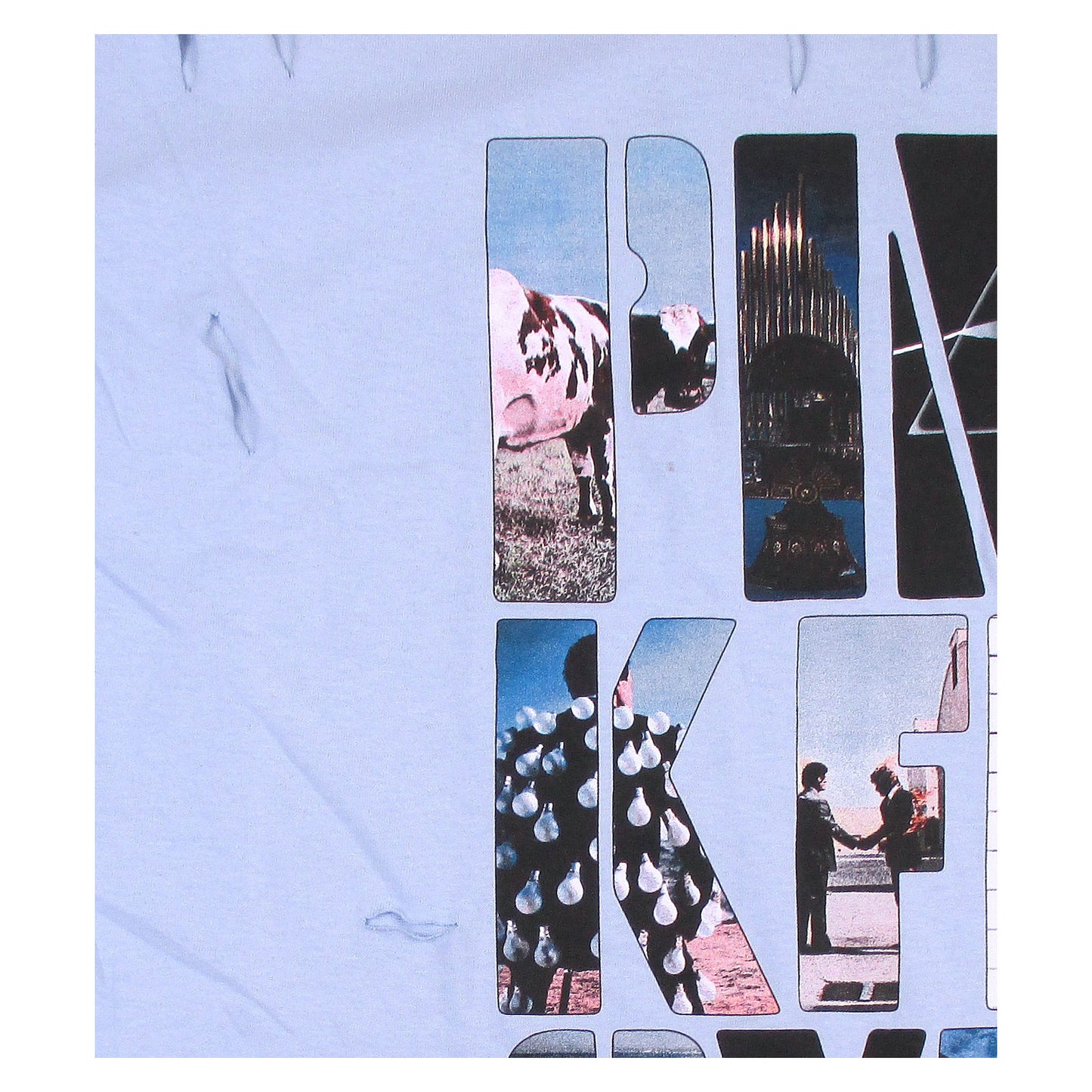 Pink Floyd Collage Logo Slashed Distressed T-shirt Back