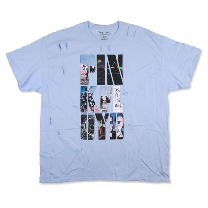 Pink Floyd Collage Logo Slashed Distressed T-shirt Front