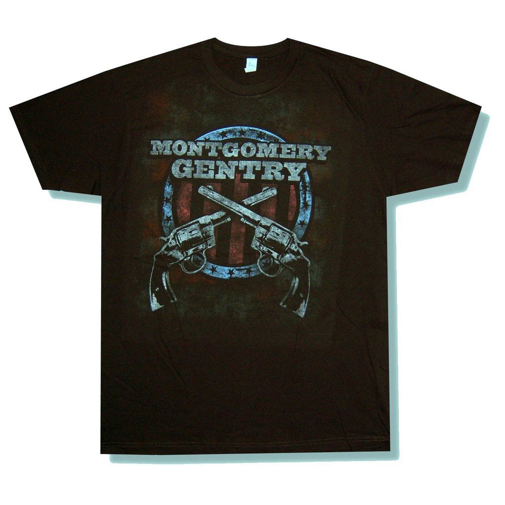 Montgomery Gentry Crossed Guns Tour Fl-wi T-shirt Front