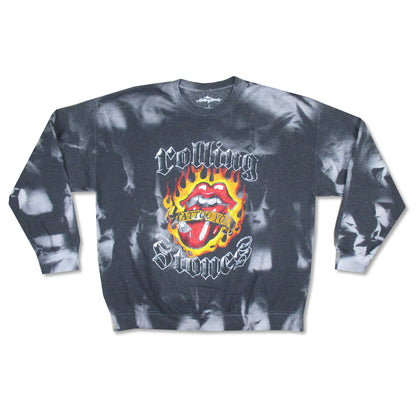 Rolling Stones Tattoo You Fire Tie Dye Crewneck Fleece Sweatshirt Sweatshirt Front