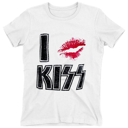 I Lips Kiss Scoop Neck Junior Top