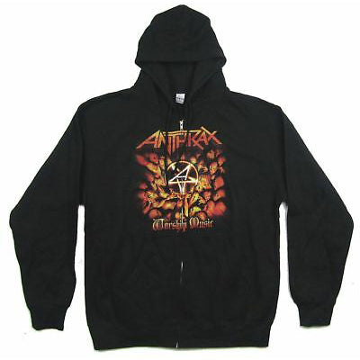 Anthrax Worship Music Zip Up Hoodie Zippered Hooded Sweatshirt Front