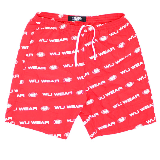 Wu Tang Clan Red City Logo Swim Trunks Board Shorts Board Shorts Front