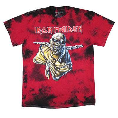 Iron Maiden Powerslave Red & Black Tie Dye Tee Tie Dye T-shirt Front