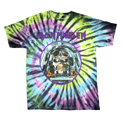 Iron Maiden Aces High Purple Circle Tie Dye Tee Tie Dye T-shirt Front