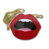 Lips Logo Metal Pendant Chain Necklace Necklace