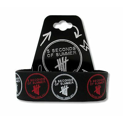 5 Seconds Of Summer Circles Logo Black Rubber Wristband Rubber Bracelet Front