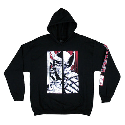 Iron Maiden Eddie & Wolverine Split Image (Rare And Limited Qty) Hooded Sweatshirt Front