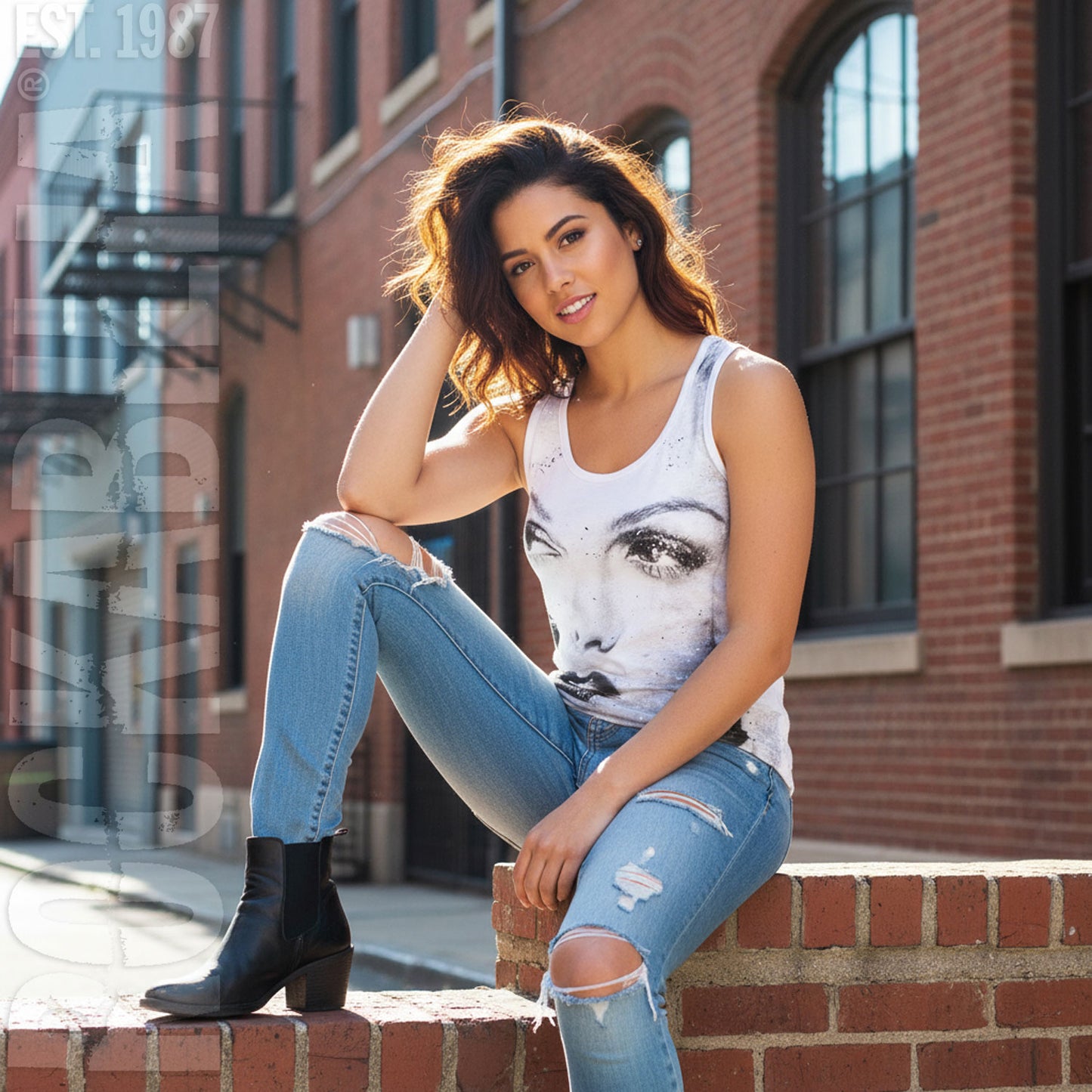 Portrait All Over Scoop Tank Top Womens Tank